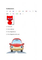 English worksheet: Beginning reading