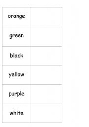English worksheet: colours domino