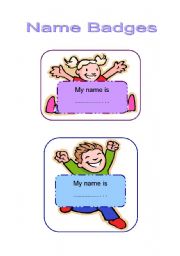 English Worksheet: Name badges