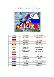 English Worksheet: EUROPE