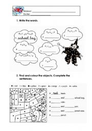 English Worksheet: Classroom Vocabulary