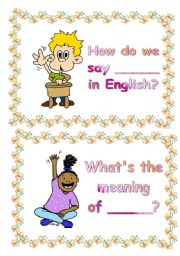 English Worksheet: classroom language flashcards (set 3)