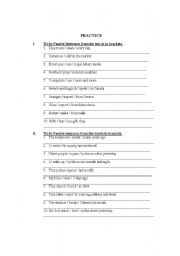 English worksheet: Grammar Practice Test