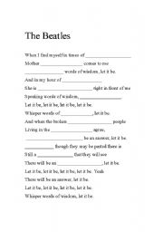 English Worksheet: Let it Be Worksheet