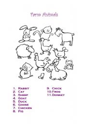 English Worksheet: Farm animals