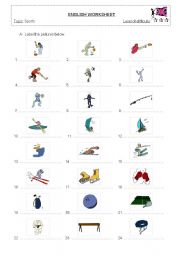 English Worksheet: Sports