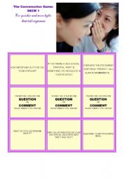 English Worksheet: The conversation game - DECK 1