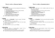 English Worksheet: How To Write A Characterization