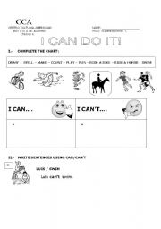 English Worksheet: i can do it