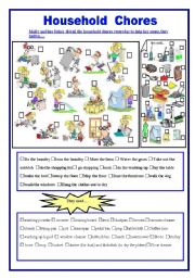 English Worksheet: Household Chores