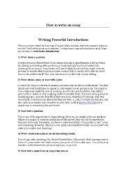 English Worksheet: How to make an essay