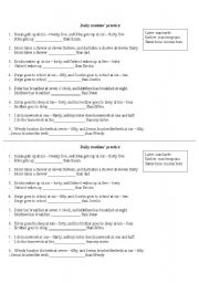 English worksheet: Daily routines