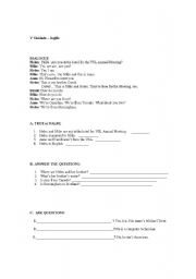 English worksheet: elementary exercises