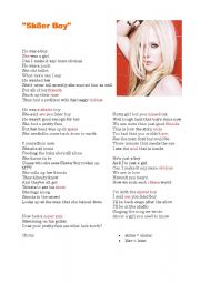 English Worksheet: Avril Lavigne Song