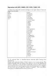 English worksheet:  EXPRESSIONS WITH GET / MAKE / DO / GIVE / TAKE / GO