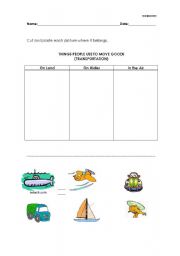 English worksheet: Transports