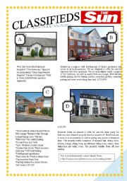 English Worksheet: CLASSIFIEDS - PROPERTY FOR SALE READING