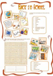 English Worksheet: Back to school