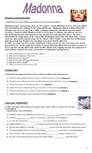 English Worksheet: Madonna -  worksheet