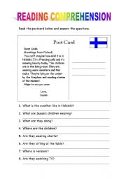 English Worksheet: Reading comprehension