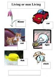 English Worksheet: living or nun living