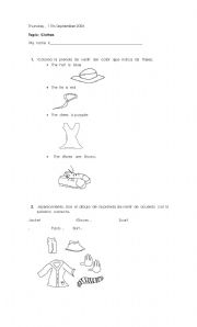 English worksheet: clothes