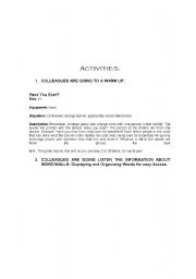 English Worksheet: warm up