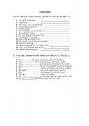 English Worksheet: Question Tag