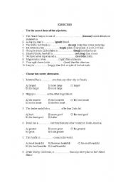 English worksheet: how to work with comparatives/superlatives