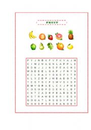 Fruit Wordsearch 