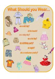 English Worksheet: What Should You Wear on a Rainy Day?