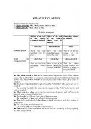 English Worksheet: Relative clauses