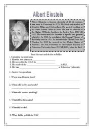 English Worksheet: Albert Einstein