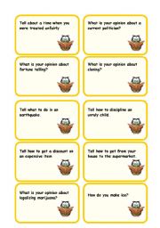 English Worksheet: Conversation Cards 4