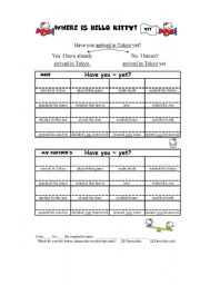 English Worksheet: Have you...yet?  Where is Hello Kitty?