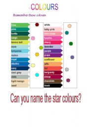 English Worksheet: colours