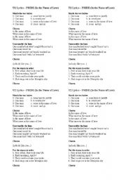 English Worksheet: U2 Pride 