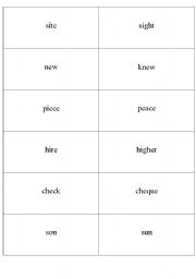 English worksheet: homophones