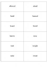 English worksheet: homophones