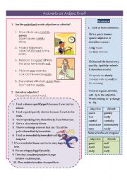 English Worksheet: Adverb or Adjective