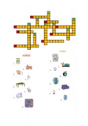 English Worksheet: crossword - around the house