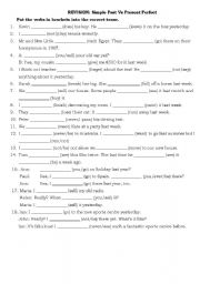 English Worksheet: simple past Vs Present Perfect