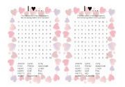 English worksheet: I love... puzzle