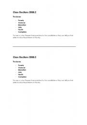 English worksheet: Class Elections