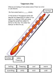 English Worksheet: Temperature Cline