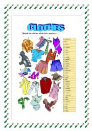 English Worksheet: CLOTHES