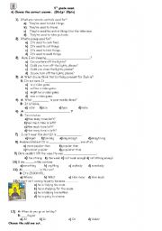 English Worksheet: 5th grade exam