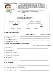 English Worksheet: Simons family