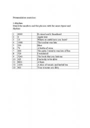 English worksheet: ENGLISH PRONUNCIATION