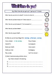English worksheet: What time do you?